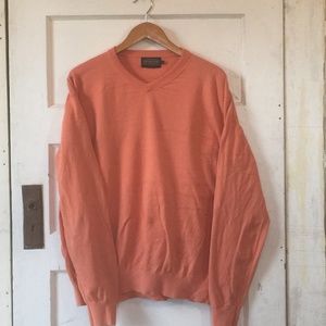 😊Pendleton Orange Long Sleeve V Neck Sweater